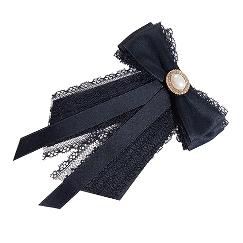 Holibanna 1stück Imitation Pearl Bow Tie Für Damen Elegante Vorgebundene Fliege Aus Schwarzer Spitze Mit Brosche Für Hochzeiten Abendveranstaltungen Und Formelle Anlässe Einfach Zu von Holibanna