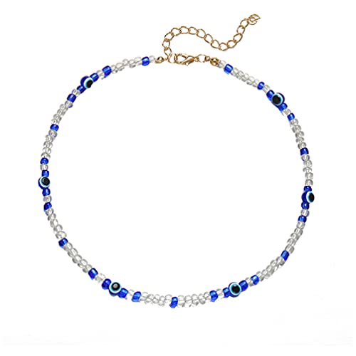 Holibanna Evil Eye Perlen Halskette Einstellbare Sommer Perle Choker Schmuck Geschenk Frauen Männer von Holibanna