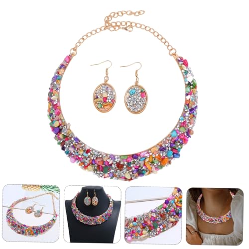 Holibanna Extravaganter Strass schmuckset Damen mit Farbiger Halskette und Ohrpendant Modischer Choker und Dangler für Partys Hochzeit Alltag Eleganter Modeschmuck Holibanna Extravaganter Strass schmuckset Damen mit Farbiger Halskette und Ohrpendant Modischer Choker und Dangler für Partys Hochzeit Alltag Eleganter Modeschmuck von Holibanna