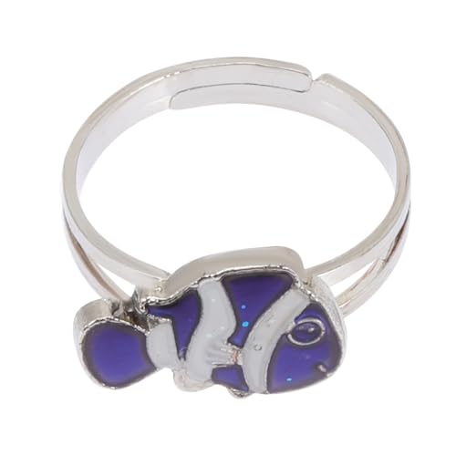 Holibanna Fantasievoller Farbwechsel Fingerring für Kreatives Thermochromisches Partys Festivals Einzigartiges Design mit Fischmotiv Bringt von Holibanna