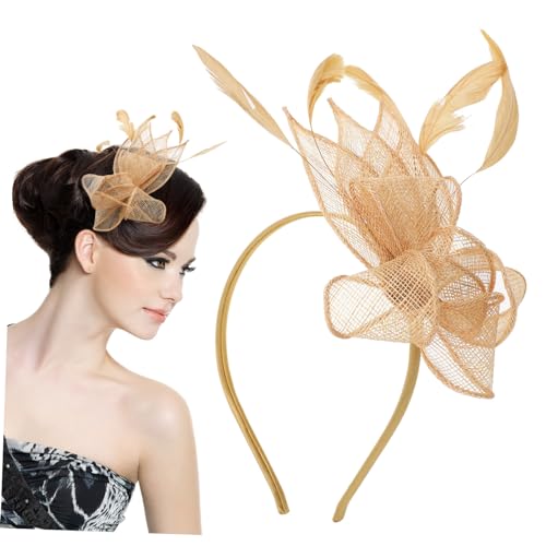 Holibanna Fascinator Hut Mit Clip Für Damen Elegantes Stirnband Für Hochzeiten Teepartys Cocktailfeiern Und Besondere Anlässe Vielseitig Einsetzbar Gold von Holibanna