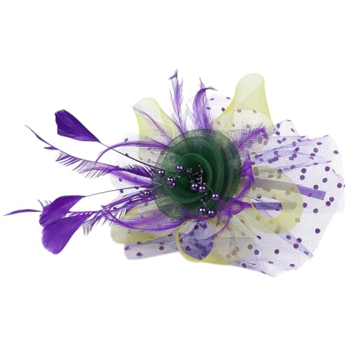 Holibanna Fascinator-hut Für Frauen Stirnband Mit Blumen Hochzeitskopfschmuck Für Teepartys Banketthut Mit Federn Elegante Kopfbedeckung Für Festivals von Holibanna