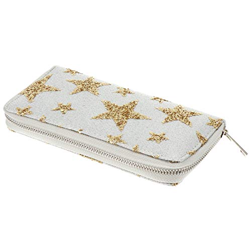 Holibanna Fashion Star Pu Leder Langformat Geldbörse Für Damen Reißverschluss Clutch Mit Fünf Punkten Praktische Kartenfächer Für Besondere Anlässe Und Täglichen Gebrauch von Holibanna
