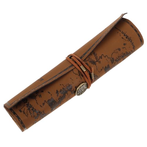 Holibanna Federmäppchen Mit Großem Fassungsvermögen Aus Kunstleder Im Antiken Schatzkarten-Design Roll-Tasche Für Schreibwaren Oder Reiseutensilien Als Organizer-Tasche von Holibanna