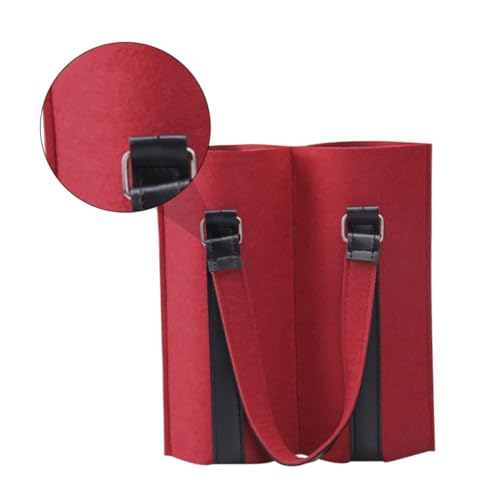 Holibanna Filz Weintasche mit Griff Wiederverwendbarer Rotwein Flaschenträger Stabile Geschenkverpackung mit Flachem Boden und Schutzhülle Geeignet für Weinflaschen Getränke und Festliche von Holibanna