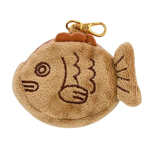Holibanna Fischförmiger Handgelenk-münzbeutel Plüsch Praktische Aufbewahrungstasche Für Kleingeld Süßer Schlüsselanhänger Und Handgelenktasche Für Damen Und Freunde von Holibanna