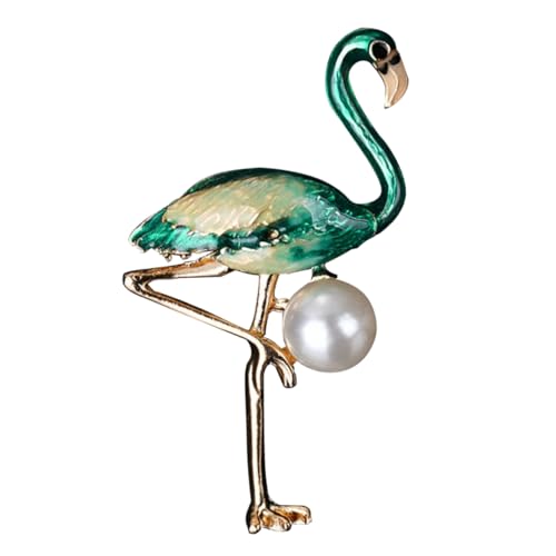 Holibanna Flamingo Brosche mit Perlen Kreative Emaille Anstecknadel für Frauen Modisches Accessoire für Kleidung Taschen Schals und Hüte Elegantes Design mit Strahlendem Look von Holibanna