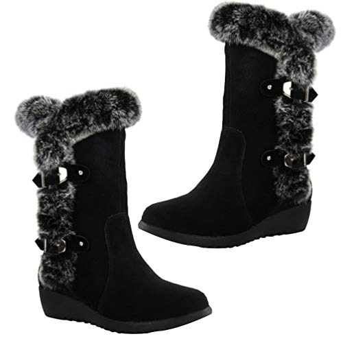 Holibanna 1 Stk Wadenhohe -baumwollstiefel Wasserabweisender Schneestiefel Aus Fell Stiefel Mit Mittelrohr Frauen Stiefel Schneeschuh Sohlenmaterial: Gummi Herbst Und Winter Fräulein von Holibanna