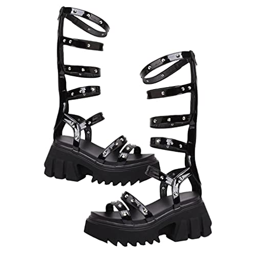 Holibanna Frauen Römischen Ausschnitt Goth Plattform Sandalen Sandalen Partei Chunky Ferse Schuhe Sommer von Holibanna