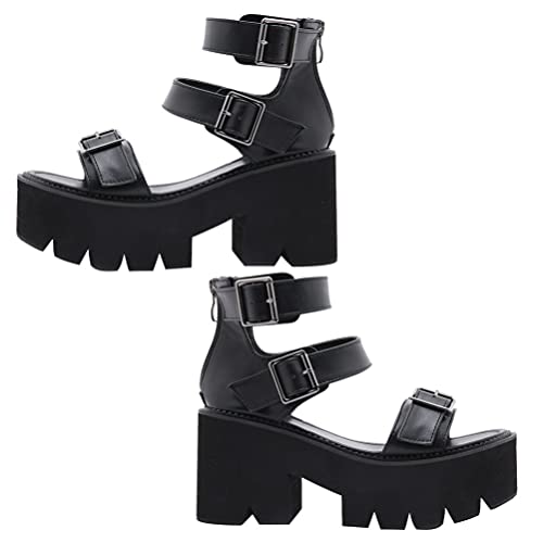 Holibanna Frauen Römischen Goth Plattform Sandalen Partei Klassische Chunky Ferse Schuhe Sommer Sandalen (adult, women, numeric_38_point_5, numeric, eu_footwear_size_system, medium) von Holibanna