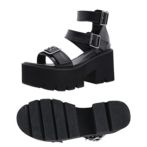 Holibanna Frauen Römischen Goth Plattform Sandalen Partei Klassische Chunky Ferse Schuhe Sommer Sandalen von Holibanna