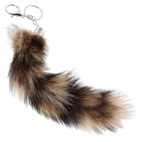 Holibanna Flauschiger Schlüsselanhänger Mit Fuchsschwanz Aus Kunstfell Wolfsschwanz Süßer Tieranhänger Für Handtaschenzubehör Cosplay-taschendekorationen von Holibanna