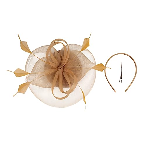 Holibanna Gauze Fascinator Hut Für Damen Elegantes Stirnband Mit Federn Und Blumen Für Hochzeiten Tea Parties Und Bankette Leicht Und Komfortabel Perfektes Accessoire Für Festliche von Holibanna