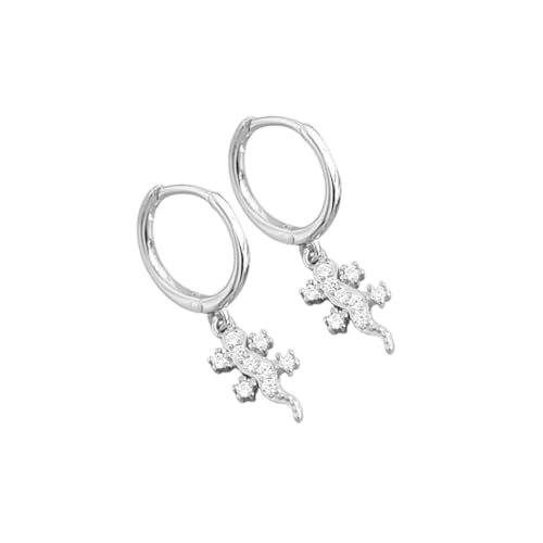 Holibanna Gecko-ohrringe Ohrhänger Aus Silber Knorpel-schlafreifen Retro-ohrringe Manschettenohrring Schmuckohrringe Baumeln Creolen Manschette Creolen Ohrstecker Diamant S925 Weiß Schmücken von Holibanna