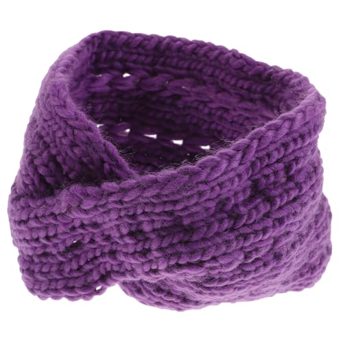 Holibanna gestrickte Kopfbedeckung Haarturban Ohrenwärmer Stirnbänder Haarbandanas Haarbänder gehäkeltes Stirnband Krawatte Schal Hörmuschel Violett von Holibanna