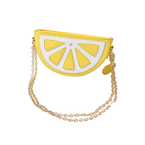 Holibanna Süße Damen Umhängetasche Aus Pu Material Mit Zitronen Design Goldkette Cartoon Frucht Tasche Für Party Reisen Und Shopping Strapazierfähig Und Leicht von Holibanna