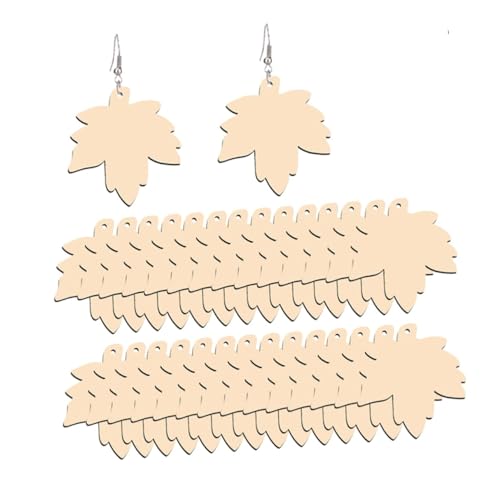 Holibanna Geschenkanhänger 50 Stück Ohrringe für Kinder Kinderschmuck Schmuck aus Holz Holz-Tags Geschenketiketten hölzerne Ohrringe Holz Ohrhänger leer Anhänger Spielzeug schmücken Bambus von Holibanna