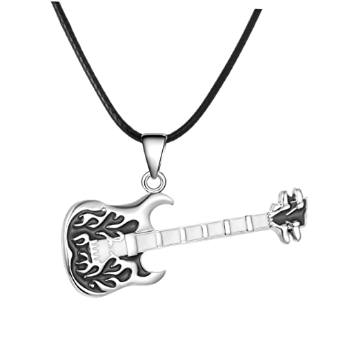 Holibanna Gitarre Anhänger Halskette Modisch Kreatives Design für Damen Herren Musikliebhaber Stilvolle Clavicle Kette für Alltag und von Holibanna