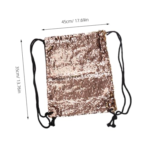 Holibanna Fashion Glitzer Rucksack Für Damen Glitzernder Drawstring Sportbeutel Für Strand Reisen Und Outdoor-aktivitäten Leichte Schicke Tasche Champagnergold von Holibanna