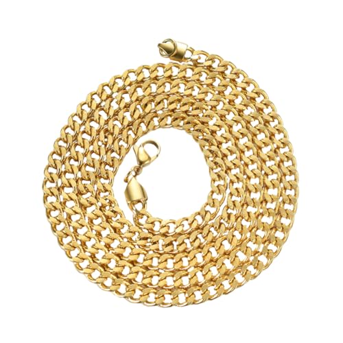 Holibanna Goldene Kubanische Halskette Herren Hip hop Schmuck Edelstahl Vergoldet Luxuriöses Design für Sänger Tänzer und Modebewusste von Holibanna