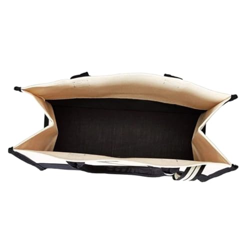 Holibanna Große Canvas Schultertasche Damen Tragbare Einkaufstasche mit Verstärkten Trägern Innenreißverschlusstasche und Offenem Fach Vielseitige Umhängetasche für Schule Büro Strand und von Holibanna