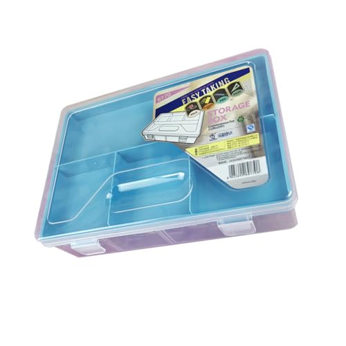 Holibanna Große Doppelschichtige Aufbewahrungsbox mit Deckel Multifunktional für Stifte und Kunstwerkzeuge Leichter Organizer mit Glatter Oberfläche für Büro und Schule Blau von Holibanna