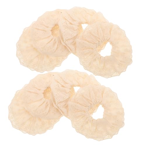 Holibanna Große Haargummis für Damen 10 Stück Weiße Spitze Riesige Gehäkelte Haargummis Aus Übergroßem Stoff von Holibanna