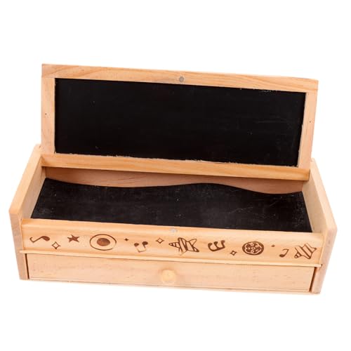 Holibanna Große Kapazität Holz Federschachtel Doppelstöckige Schülertasche Stiftebox für Schüler Schreibtisch Organizer Multifunktional Robust und Praktisch von Holibanna