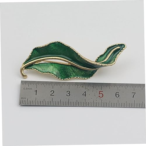Holibanna Grüne Blattform Brosche mit Perlen Vintage Legierung Anstecknadel Schmuck für Damen Eleganter Retro Brustschmuck von Holibanna