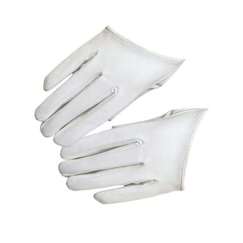 Holibanna Halbhandhandschuhe Banketthandschuhe Fingerhandschuhe Weiß Kunstleder 1 Paar Damen Einheitsgröße für Hochzeit Kirche Kostüm Tanzauftritt Abendparty von Holibanna