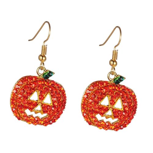 Holibanna Halloween Kürbis Ohrringe Damen Glitzernde Strass Ohrhänger Leicht Tragbar Modisch Passend Für Kostüm Und Alltag von Holibanna