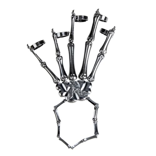 Holibanna Halloween Punk Armband mit Verstellbarem Skelettklauen Design Gothic Stil für Party Karneval Biker und Streetwear Schwarzes Schmuckstück für Herren und Damen von Holibanna