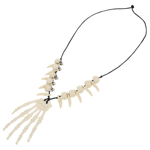 Holibanna Halloween Resin Knochen Halskette Damen Schädel Anhänger Leicht Skelett Schmuck für Party Cosplay und Alltag von Holibanna