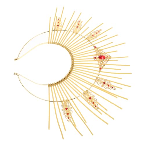 Holibanna Halo-stirnband Unserer Lieben Frau Stirnbänder Für Frauen Lorbeerblätter Doppeltes Stirnband Kopfschmuck Der Krongöttin Maria Krone Stern Kunststoff Gotisch Fräulein Reißverschluss von Holibanna