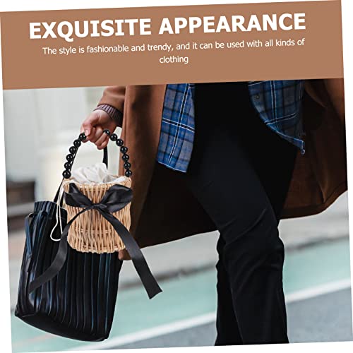 Holibanna Handgefertigte Perlen Handtasche Damen Strandtasche Sommer Tragbare Casual Pouch UV Beständig Geräumig Modisches Rundes Design Vielseitig für Urlaub Party und Alltag Geeignet von Holibanna