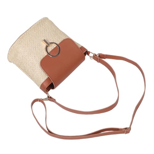 Holibanna Handgefertigte Strohtasche Damen Crossbody Tasche Wasserfeste Strandtasche Schultertasche Sommer Boho Bucket Bag für Freizeit und Urlaub mit Langlebigem Material und Praktischem von Holibanna