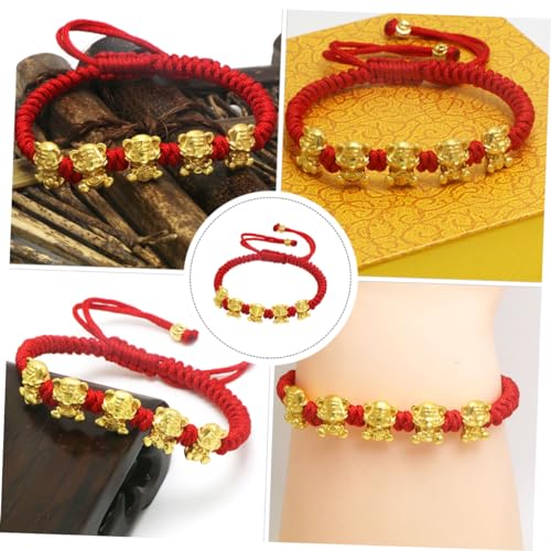 Holibanna Handgefertigtes Tiger Charm Armband für Damen und Herren Langlebiges Legierungs und Polyesterhandseil Frühlingsfest Glücksbringer zum Jahr Tigers von Holibanna