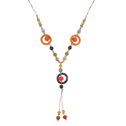 Holibanna Handgemachte Vintage Geflochtene Kette mit Buntperlen und Quaste für Frauen Ethnischer Schmuck für Sommer Outfits für Alltag und Besondere Anlässe Holibanna Handgemachte Vintage Geflochtene Kette mit Buntperlen und Quaste für Frauen Ethnischer Schmuck für Sommer Outfits für Alltag und Besondere Anlässe von Holibanna