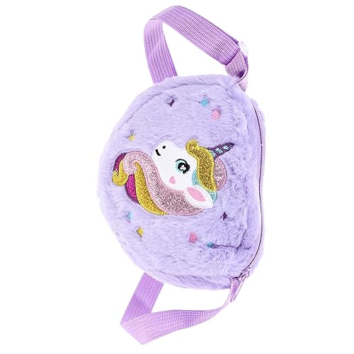 Holibanna Einhorn-geldbörse Für Mädchen Einhorn-Tasche Mini-umhängetasche Süße Umhängetasche Für Mädchen Ausgestopftes Tier Geldbörsen Aufbewahrungstasche Violett Plüsch Kleines Mädchen Kind von Holibanna