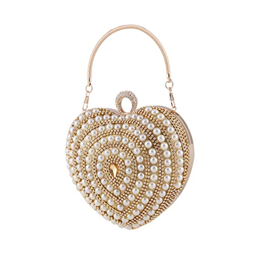 Holibanna Herzförmige Abendtasche Clutch Aus Polyester Und Metall Für Hochzeiten, Partys Und Cocktailpartys Stilvolle Handtasche Für Damen von Holibanna