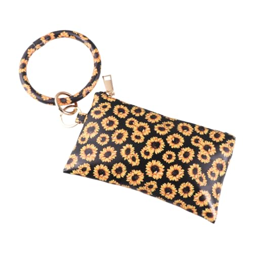 Holibanna Multifunktionale Handytasche Für Damen Mit Sonnenblumen-Design Pu Kleine Geldbörse Mit Reißverschluss Eleganter Schlüsselbund Und Praktischer Handy-Pouch Für Unterwegs von Holibanna