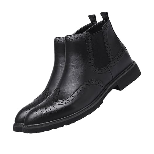 Holibanna Herren Boots aus Mikrofaser mit Geschnitztem Design Rutschfeste High Top Stiefel für Männer Atmungsaktiv Strapazierfähig Modisch und Komfortabel Geschenkidee für Freund oder von Holibanna