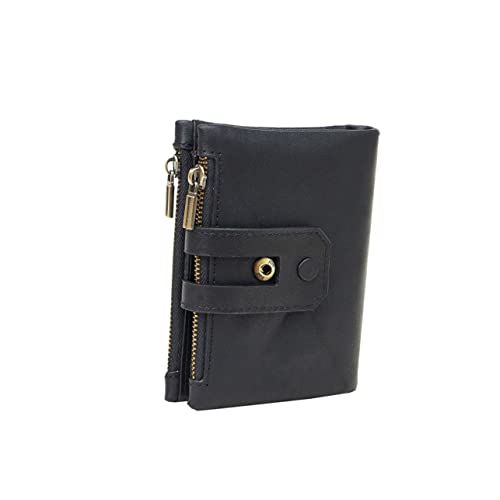 Holibanna Portmonee Herren Schwarz Mit Reissverschluss Geldbörse Für Kreditkarten Personalausweis Bargeld Echtmaterial Handtasche Für Herren von Holibanna