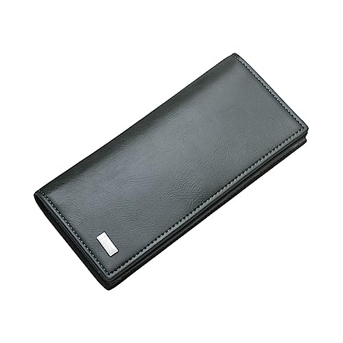 Holibanna Portemonnaie Für Herren Langes Geldbörse Mehrere Kreditkartenfächer Durchgehende Geldschein- Scheckfächer Hochwertiges Pu- Schlichtes Design Sichtfenster Für Ausweise von Holibanna
