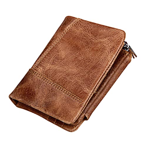 Holibanna Trifold Geldbörse Rindsleder Für Mit -Schutz Wallet Mit Reißverschluss Für Kreditkarten Und Münzen Für Alltag Und Besondere Anlässe Braun von Holibanna