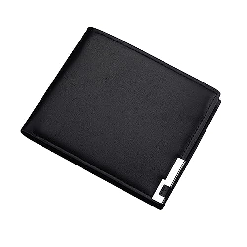 Holibanna Herren Geldbörse Aus Pu-Material Schmale Brieftasche Mit Metallhalter Schwarz Für Bargeld Und Karten Geeignet Für Geschäft Und Alltag von Holibanna
