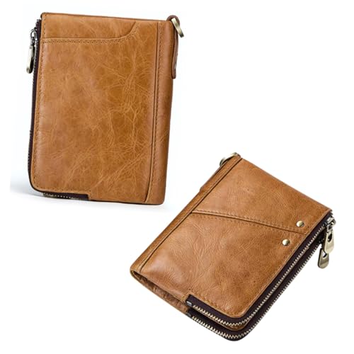 Holibanna Herren Geldbörse Echtem RFID-geschützt Khakifarben Multifunktionale Kreditkarten Und Münzhalter Kompaktes Design Für Alltag Und Besondere Anlässe von Holibanna