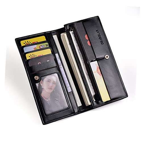Holibanna Geldbörse Pu- Großer Geldbeutel Für Kreditkarten Und Bargeld Stilvolles Wallet Schwarz Mit Fächern Für Scheck Und Id von Holibanna