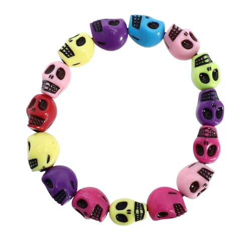 Holibanna Herren Skull Perlen Armband Halloween Schädel Schmuck Punk Stil Hautfreundlich Komfortabel Modisch Accessoire Für Kostüm und Alltag von Holibanna