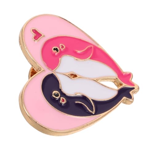 Holibanna Herzförmige Delfinbrosche Aus Metall Und Emaille Dekorative Anstecknadel Für Kleidung Schal Hut Rucksack Niedliches Abzeichen Für Tierfreunde von Holibanna